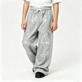 thumbnail image 2 of CONZONE Big Boys Baggy Sweatpants Y2K Graphic Joggers for Boys Drawstring Fall Winter Athletic Trousers with Pockets, 2 of 5