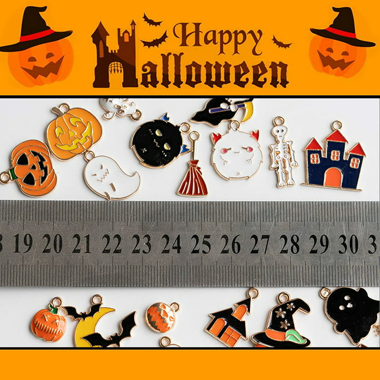 4, 20 or 50 Pieces: Silver Witch Halloween Broom 3D Charms