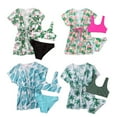 thumbnail image 7 of GYRATEDREAM Girls Swimsuits Tropical Print Bikini Bathing Suit with Kimono 3 Piece Swimsuits for 7-12 Years, 7 of 7