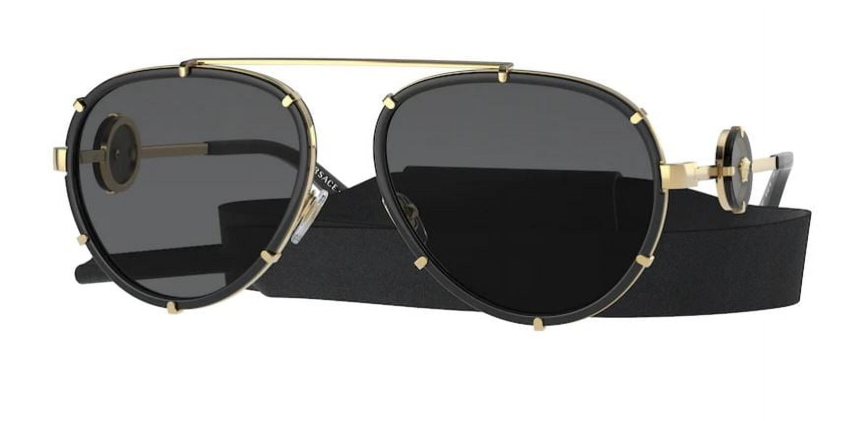 Versace VINTAGE ICON VE 2233 Havana/Dark Grey (1470/87) aviator sunglasses Versace Sunglasses MOD.2238 1436/87 Matte Black Gold Aviator  main image 4