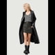 thumbnail image 5 of Chaqueta de Piel Sintética para Mujer, con Botones Sueltos, Forrada y Abertura Frontal con Cinturón. Negro S, 5 of 10