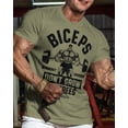 thumbnail image 2 of Gymish BICEPS Don't Grow On Trees Workout T-Shirt, Funny Gym Shirts, Lifting T-Shirt, Deadlift, 2 of 6