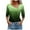 Green, variant on WREESH Womens Fashion Slim T-Shirts V Neck Print Pullover Button 3/4 Length Sleeve Tops Casual Button-Up Blouse T-Shirt Tops Blouse Purple