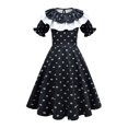 thumbnail image 4 of 2023 Vestido de fiesta de baile de los Addams del miércoles para niña, disfraz de Addam para Halloween, disfraz de carnaval para niños, vestidos negros góticos elegantes, 4 of 5