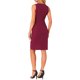 thumbnail image 3 of Vestidos Midi Inspire Chic para Mujeres, Vestido Cruzado Sin Mangas, Cierre de Cremallera en la Cintura, Pliegues, Vestido de Cuello en V, Color Burdeos, 3 of 6