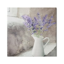 Stupell Industries Lavender Vase in Window Botanical & Floral Painting Gallery Wrapped Canvas Print Wall Art, 24 x 24