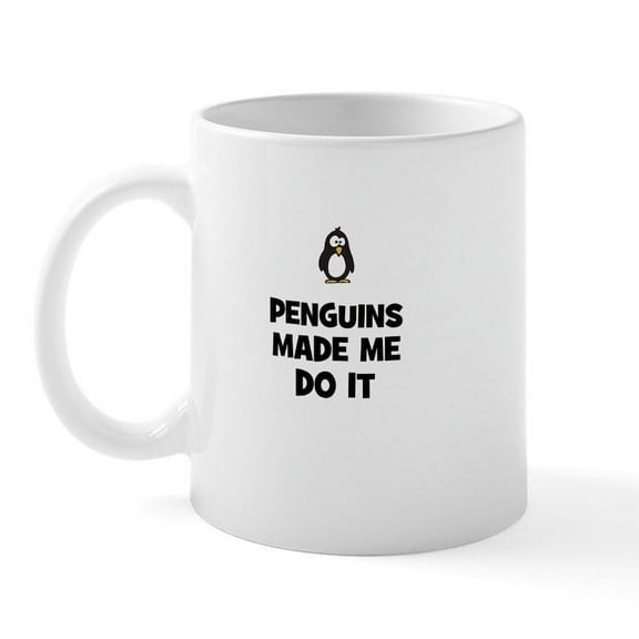 CafePress - Penguins Made Me Do It Mug - 11 oz Ceramic Mug - Novelty Coffee Tea Cup