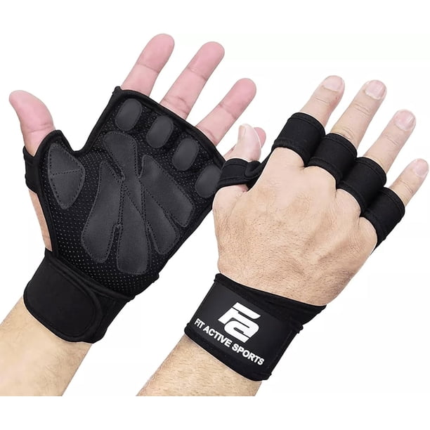 Guantes de entrenamiento para levantamiento de pesas aptos para deportes activos con muñequeras