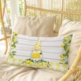 thumbnail image 4 of Lemon Gnomes Pillow Covers, Linen Long Throw Pillow Case, Summer Country Yellow Fruit Wooden Plaid Holiday Pillow Protector Decorative Cushion Cover for Living Room/Bedroom 12" x 20", 4 of 8