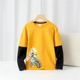 thumbnail image 2 of Likimi Toddle Boys Girls T Shirts Pullover Print Long Sleeves Tops Comfortable Leisure Soft Spring Fall Tops Size 5-6 Years Yellow, 2 of 7