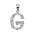 thumbnail image 1 of G" INITIAL IN CELTIC KNOT PATTERN STERLING SILVER PENDANT NECKLACE WITH CZ :  Pendant with 20" chain, 1 of 1