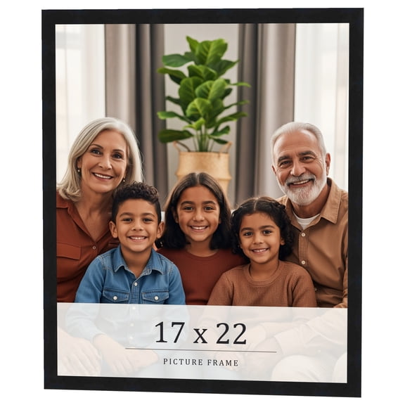 17x22 Frame Black Real Wood Picture Frame Width 0.75 inches | Interior Frame Depth 0.5 inches |