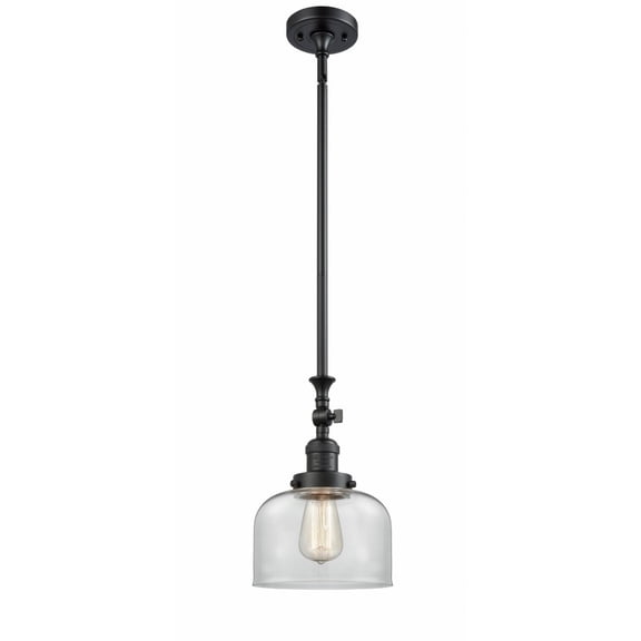 Innovations 1-LT Large Bell 8" Mini Pendant - Matte Black - 206-BK-G72