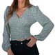 thumbnail image 1 of Blusa de mujer de manga larga con cuello en V, camisetas de cobertura, blusa suelta informal floral Pompotops  gfhjh11394, 1 of 8