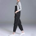 thumbnail image 6 of Brnmxoke Overalls Women Loose Fit Denim Bib Baggy Overall Jumpsuit Plus Size Straight Wide Leg Stretchy Jean Pants Fashion Sleeveless Maternity Romper Gray,XXXXXL, 6 of 7