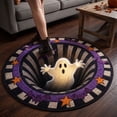thumbnail image 6 of MInHoues 3D Optical Illusion Round Halloween Rug 40 Inch, Monster Octopus Eye Pit Circular Floor Mat, Non Slip Creepy Area Rug for Indoor Living Room Entryway Halloween Home Party Decor, 6 of 8