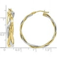 thumbnail image 2 of Primal Gold 10 Karat Two-tone Braided Hoop Earrings, 2 of 5