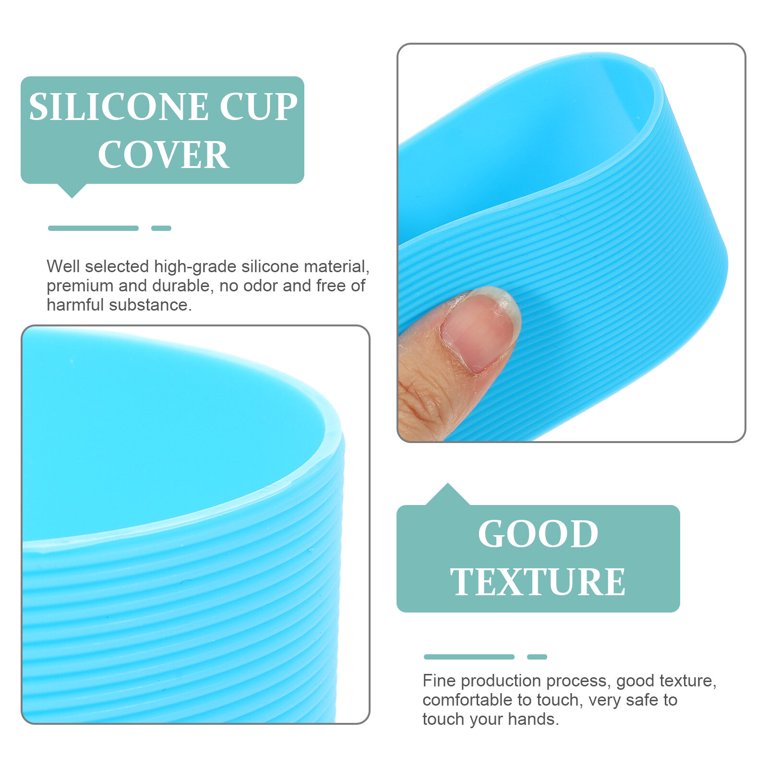 5pcs Silicone Bottle Band Silicone Bottle Sleeve Silicone Bottle Cover Glass Cup, Size: 7x7x5CM