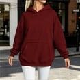 thumbnail image 5 of Cmfcve Women Oversized Hoodies Fall Drop Shoulder Daily Sweatshirts Casual Lounge Winter Pullover Tops with Kangaroo Pocket, 5 of 7