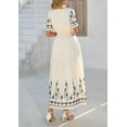 thumbnail image 5 of PRETTYGARDEN Women's Summer Boho Maxi Dress Spring Floral Short Sleeve V Neck A Line Flowy Beach Wedding Guest Dresses, 5 of 9