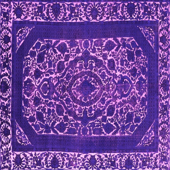Ahgly Company Indoor Square Oriental Pink Industrial Area Rugs, 4' Square