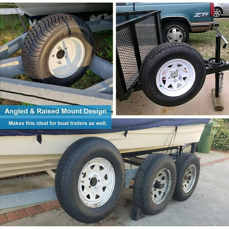 EUBUY Trailer Spare Tire Carrier Mount Spare Tire Mount Bracket for Boat RV Trailer Lugs Wheels