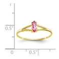 thumbnail image 5 of 10K Yellow Gold Ring Band with Stones (10) October Pink Tourmaline Marquise, Size 9, 5 of 5