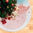 thumbnail image 5 of FMSHPON Pink Flamingos Valentine's Xmas Christmas Tree Skirt Stand Mat for Holiday Party Decoration Indoor Outdoor 48 inches, 5 of 6