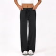 thumbnail image 6 of Pajama Pants for Women Soft Wide Leg Pants Flowy Comfy Casual Lounge Yoga Capri Pants 28" 29" Inseam Black S, 6 of 6
