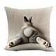 thumbnail image 2 of Bonita funda de cojín decorativa con bordado | Funda de almohada cuadrada de 45 cm con pelusa corta para sofá, cama y sala de estar | Decoración del hogar en gris, 2 of 6