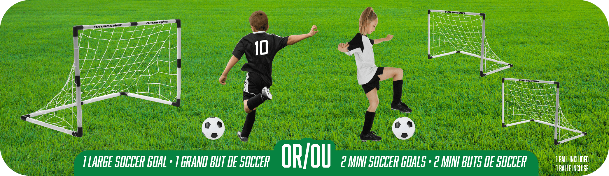 Future Stars 2-in-1 Junior Soccer Game Set - Nets, Ball and Pump - For Ages 2 and Up