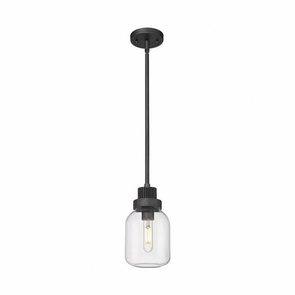 Innovations Lighting Somers - 1 Light 6" Stem Hung Pendant Weathered Zinc/Clear