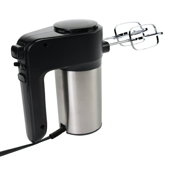 Total Chef 6-Speed Hand Mixer, 250 Watts with Turbo Boost, Black Silver