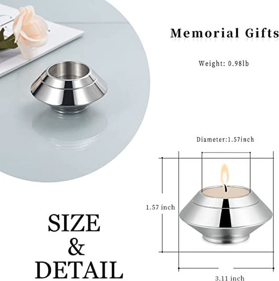 2 IN 1 Candle Ash Holder Keepsake Urn for Ashes Candlestick Urns Keepsake Cremation Urn for Human Ashes-316L Stainless Steel