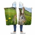 thumbnail image 1 of HATIART Lapin de Printemps Personnalisé Couverture à Capuchon Jeter Couverture 56x80 Pouces, 1 of 2