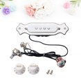 thumbnail image 3 of Pre Wired 4 String Electric Cigar Box Guitar with Magnetic Soundhole Pickup 1 Set Volume Tone Control Knob GMB337 White, 3 of 8