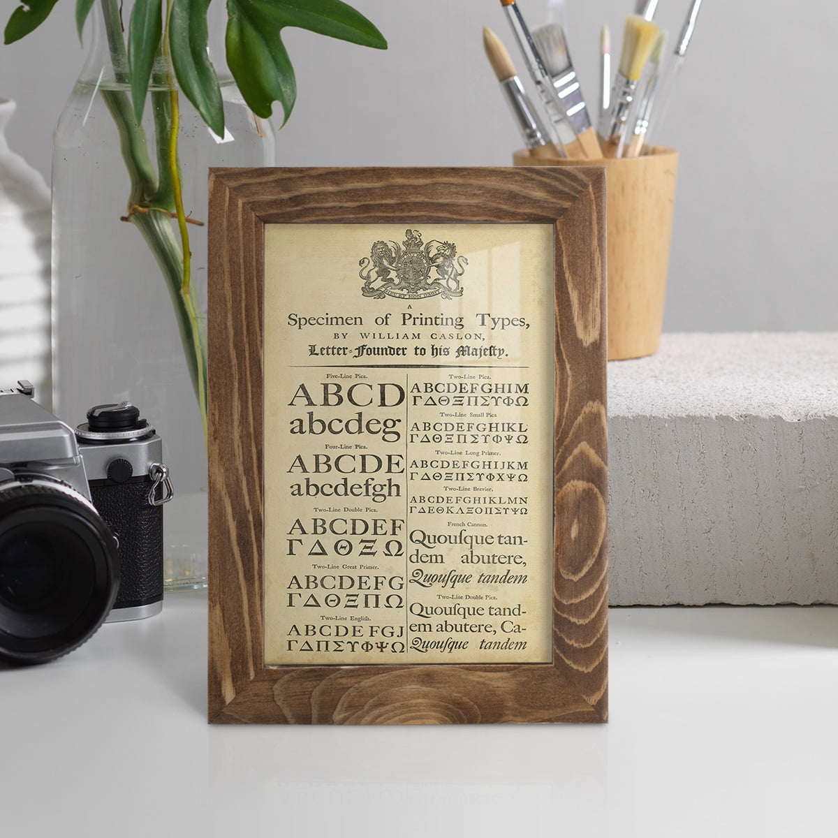 Encyclopediae VI -Framed Print w/glass-Walnut