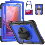 KOMI Case for Lenovo Tab M11 Case with Screen Protector/Rotating Hand Strap/Stand, Protective Tab M11 Tablet Case (TB-330FU/TB-330XU) Cover 2024, Blue