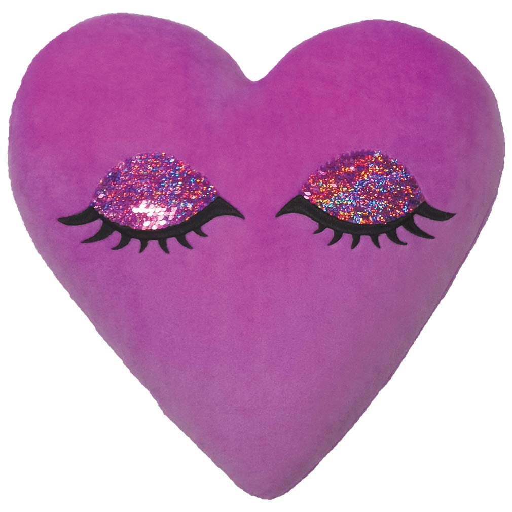 iscream Sleeping Heart Shaped 13" Reversible Sequin and Soft Fleece