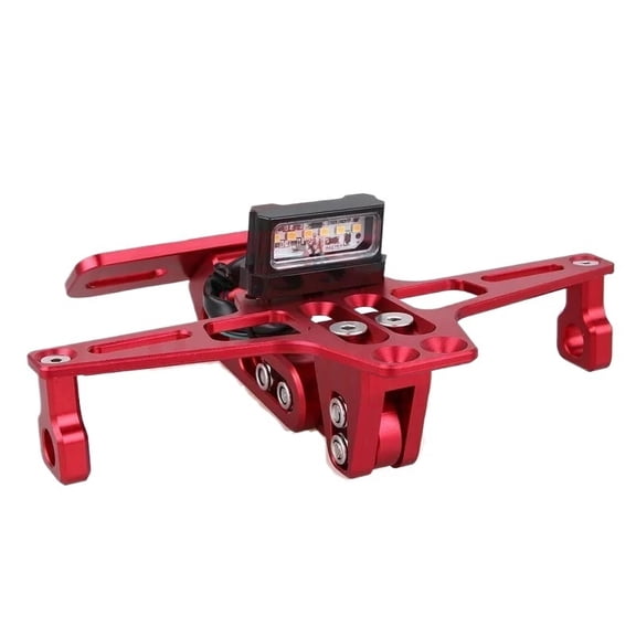 Universal Motorcycle Tail Tidy License Plate Holder Fender Eliminator LED Light-RED Adjustable License Bracket