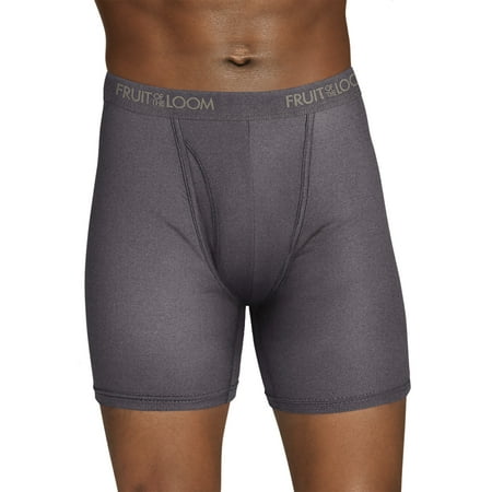 Fruit of the Loom Men's EverLight Black and Gray Boxer Briefs, 3 Pack