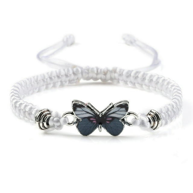 Butterfly Woven Bracelet For Women Adjustable String Butterfly Charm Bracelets Gift