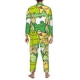thumbnail image 5 of Bingfone Men'S Pajama Set 2 Piece Loungewear Pjs, Long Sleeve With Pajama Pants-Cartoon Frog, 5 of 9