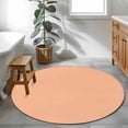 thumbnail image 4 of Peach Fuzz Round Rugs 3.3ft, Farmhouse Solid Orange Color Modern Art Non Slip Washable Rug Runner, Low Pile Indoor Floor Carpet Mat Bathroom Rugs for Living Room, Bedroom, Kids Room, 4 of 9