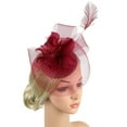 thumbnail image 3 of MESSUEN Fascinators Hats for Women Tea Party Ladies Church Hats Womens Dress Hats Dress Hat for Tea Party Women's Church Hats Tea Party Headwear Red One Size, 3 of 6