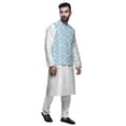 thumbnail image 2 of Atasi Ethnic Dupion Silk Kurta Pyajama Set With Printed Nehru Jacket For Mens, 2 of 3