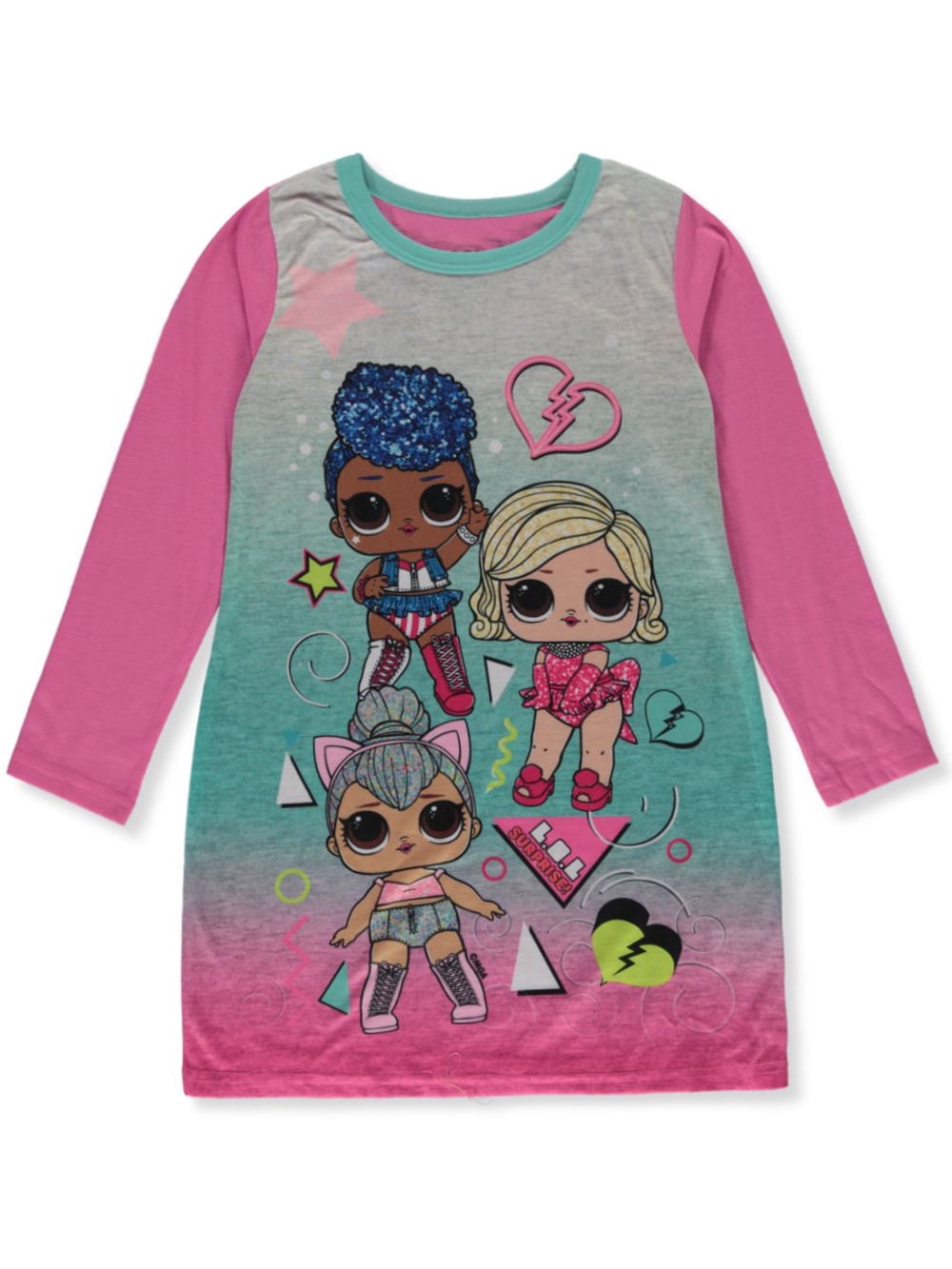 LOL Surprise Girls' Star Nightgown pink, 7 8 (Big Girls)
