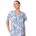 thumbnail image 4 of Aria Women's  100% Cotton Raglan Sleeve Smocked Neck Sleepwear 46" Gown, Sizes XS-5X, 4 of 5