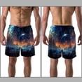 thumbnail image 3 of luoweisi Men's Beach Shorts Quick Dry Swim Trunks with Mesh Lining Galaxy L, 3 of 5