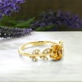thumbnail image 7 of Gem Stone King 18K Yellow Gold Plated Silver 0.93 Ct Oval Checkerboard Yellow Citrine Greek Olive Vine Branch Engagement Ring, 7 of 7